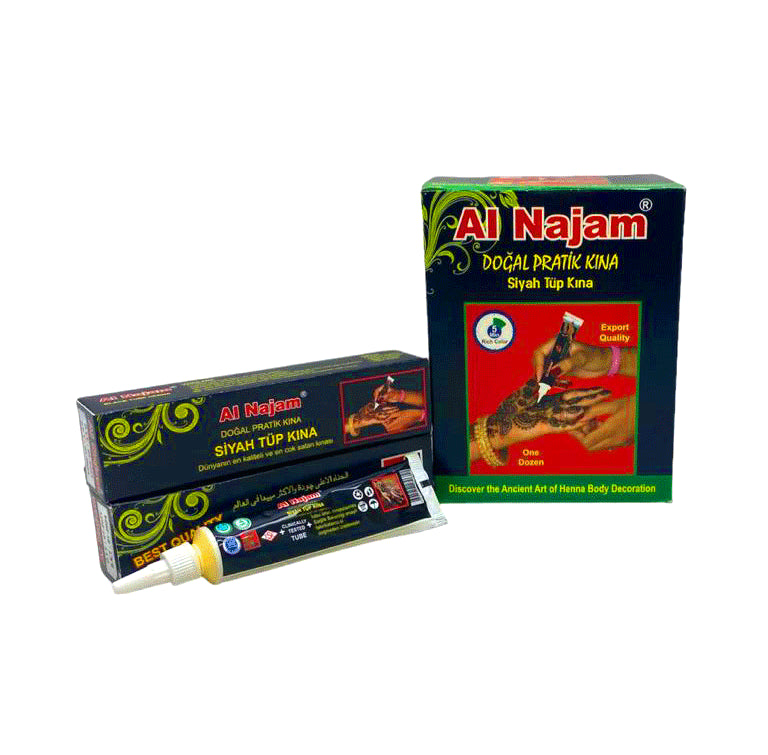 12 ADET AL NAJAM SİYAH TÜP KINA 30GR (5286)