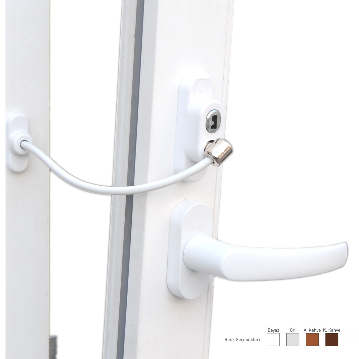 Anahtarlı Halatlı Pvc Kapı Pencere Emniyet Kilidi (5286)