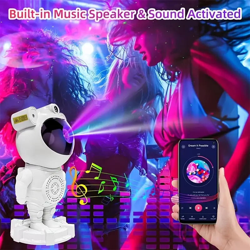 Astronot Gece Lambası Projektör Bluetooth Hoparlör Uzaktan Kumandalı (5286)