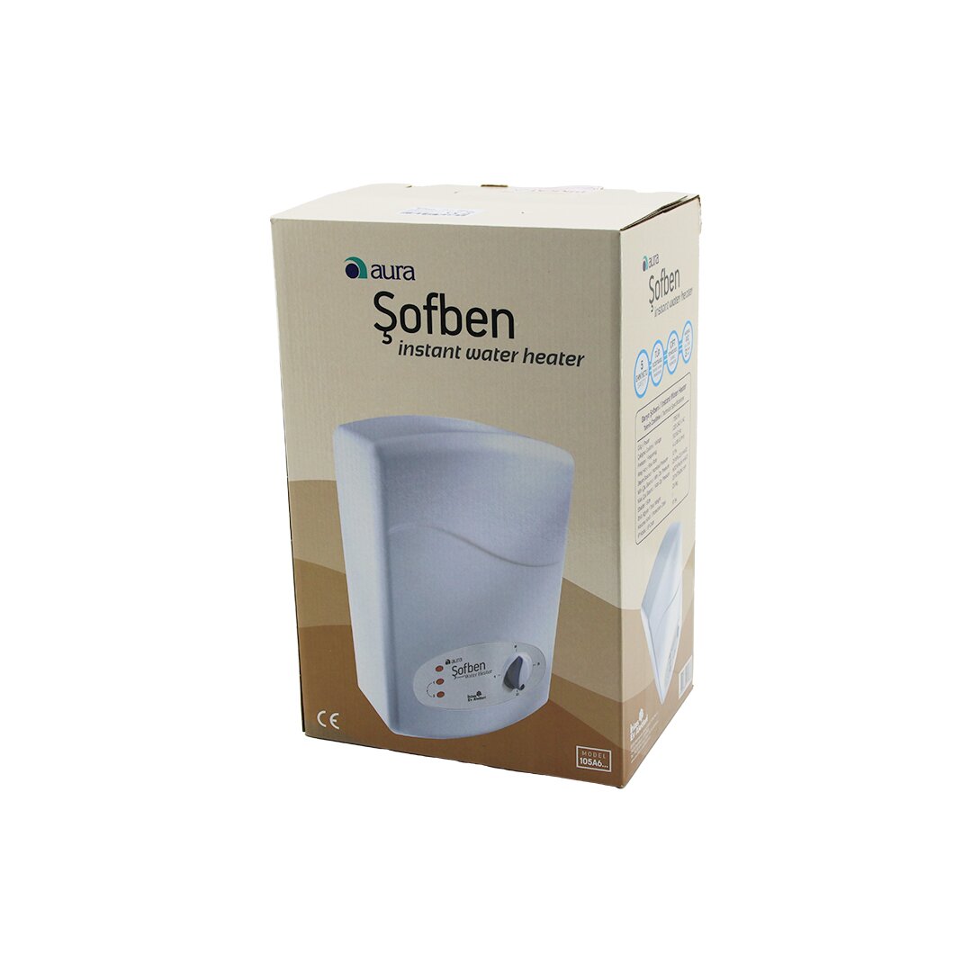 AURA MODEL-105-A6 ELEKTRİKLİ BANYO ŞOFBEN 7350W  ÇİFT TERMOSTATLI  3 KADEMELİ  TÜP REZİSTANSLI  5 EMNİYETLİ (5286)