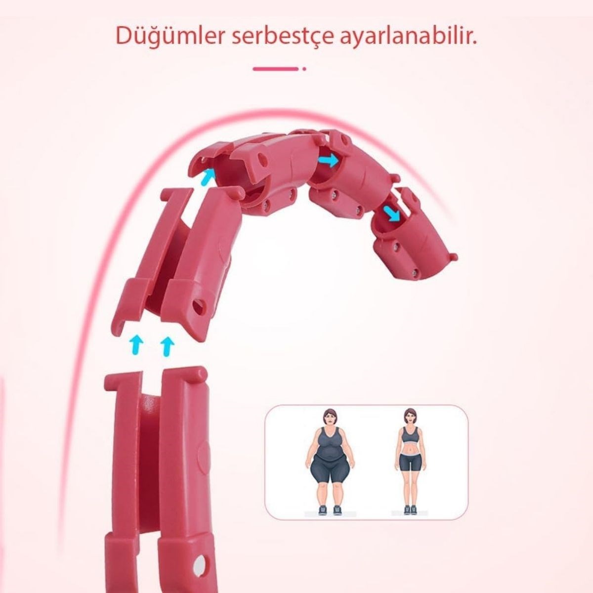 Ayarlanabilir Zayıflatıcı Hulahop Bel ve Karın Bölgesi İçin İnceltici Fitness Aleti Spor Çemberi (5286)