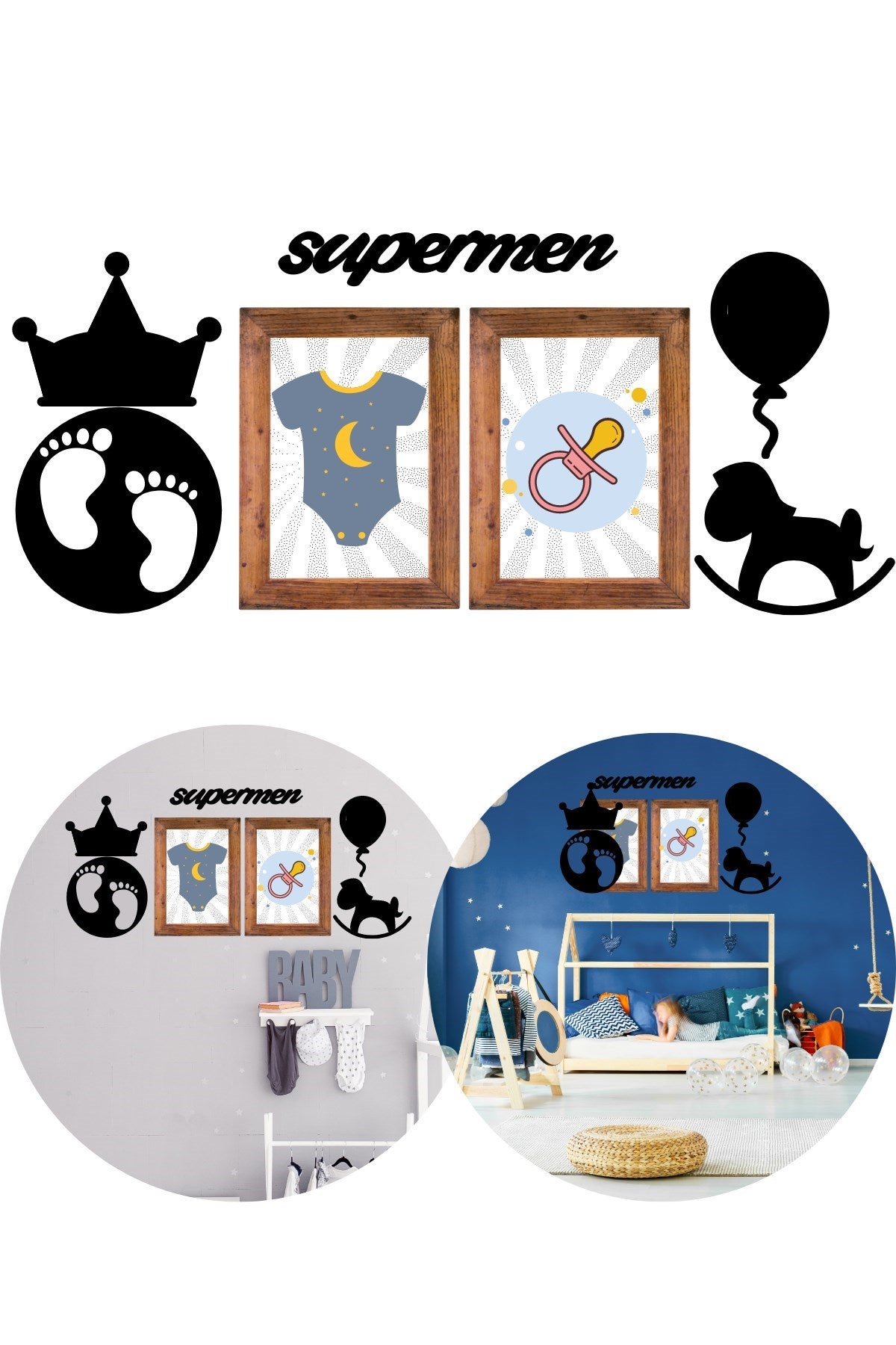 ANKAVERSE® DECO103 Superman Dekoratif Ahşap Duvar Seti