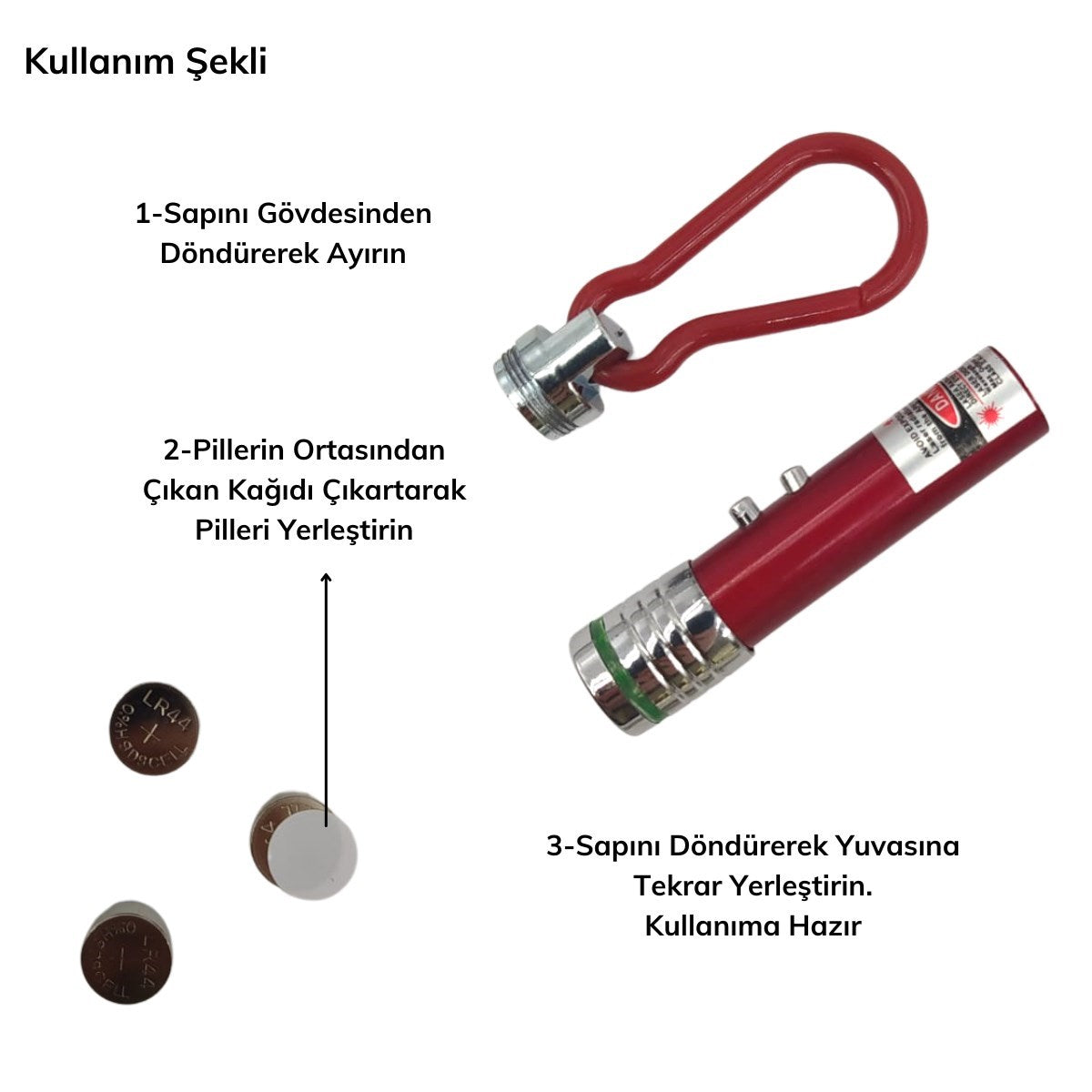 ANKAVERSE® 3'ü 1 Arada LED Lazer Kedi Köpek Oyuncağı Anahtarlık
