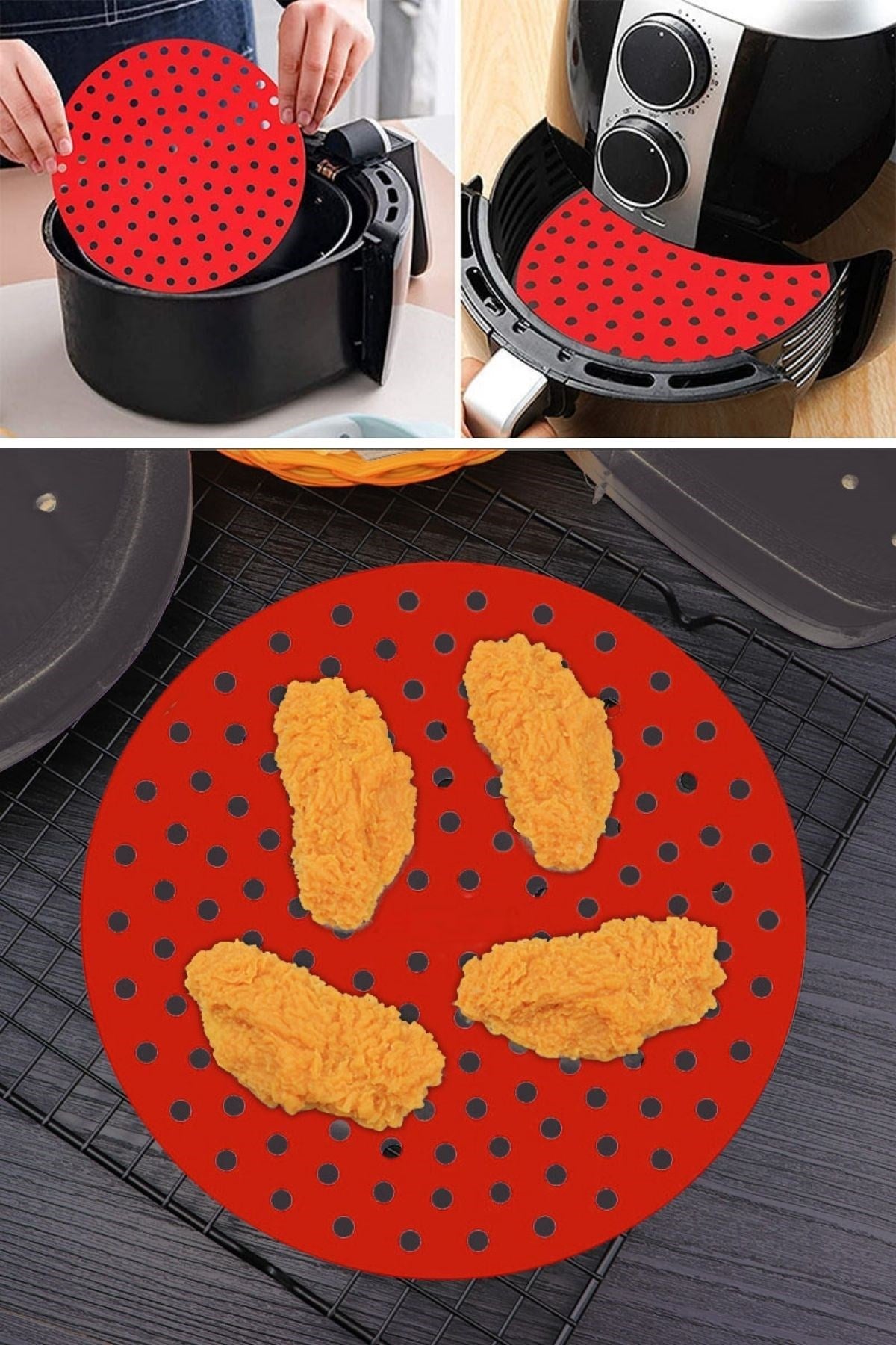 ANKAVERSE® Renkli Silikon Airfryer ve Fırın Pişirme Matı - 20 cm