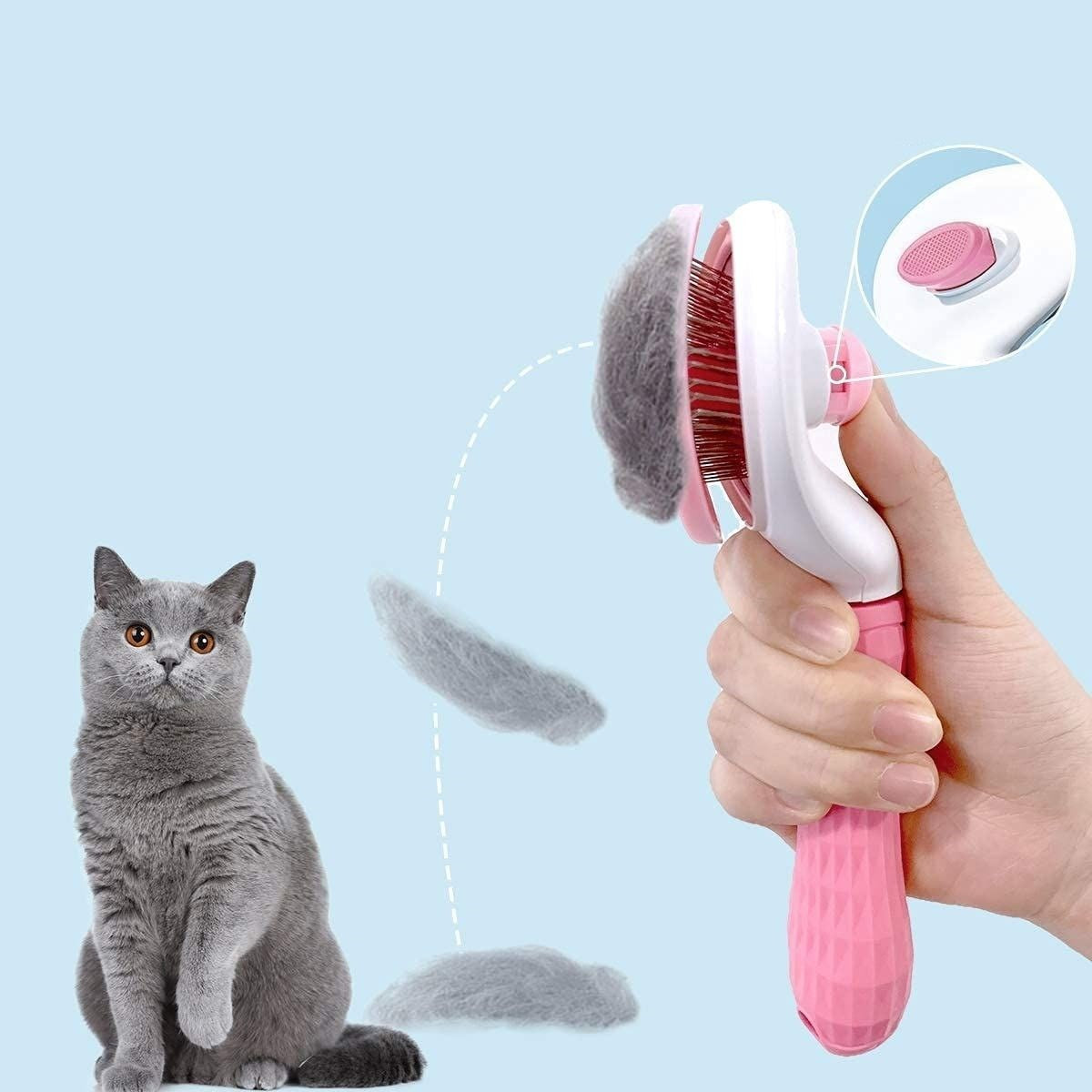 ANKAVERSE® Kendinden Temizlenen Ergonomik Evcil Hayvan Tüy Toplayıcı - Pembe
