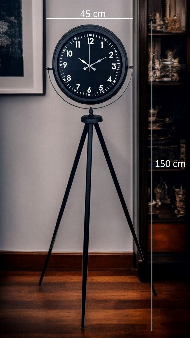 Royal Black Tripod Ayaklı Modern Tasarım Saat