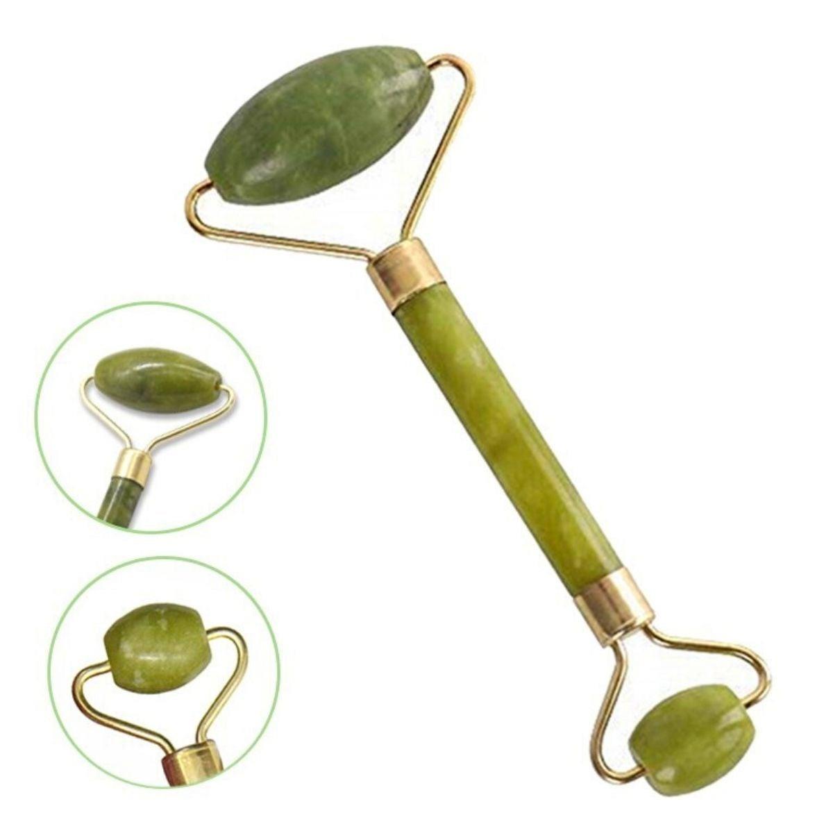 ANKAVERSE® Kırılmaz Çift Taraflı Yeşim Taşı Jade Roller