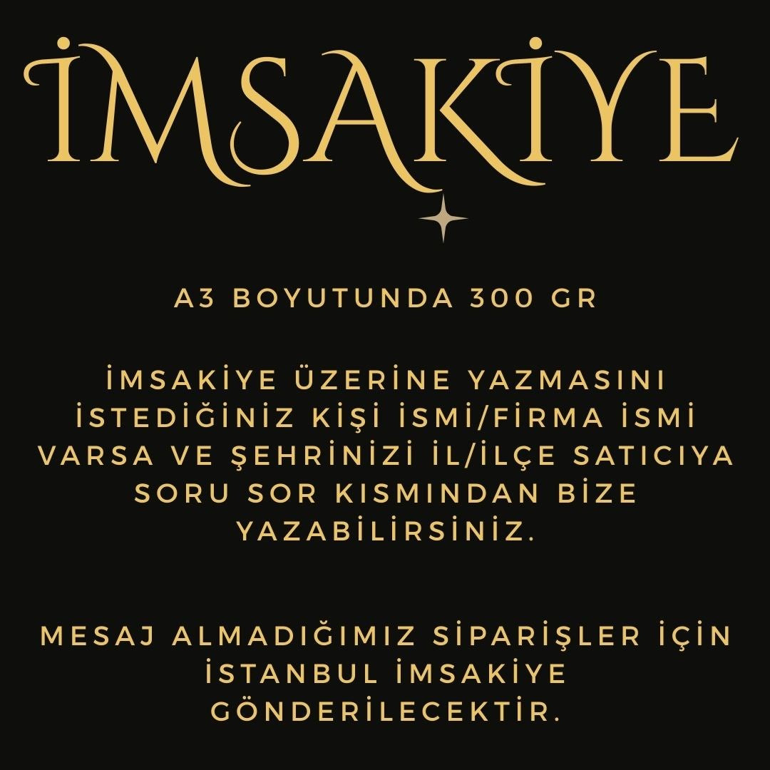 Ramazan İmsakiyesi - 300 Gr - A3 Boyut Kişiye Özel İsimli & Logolu 1 Adet Kırmızı
