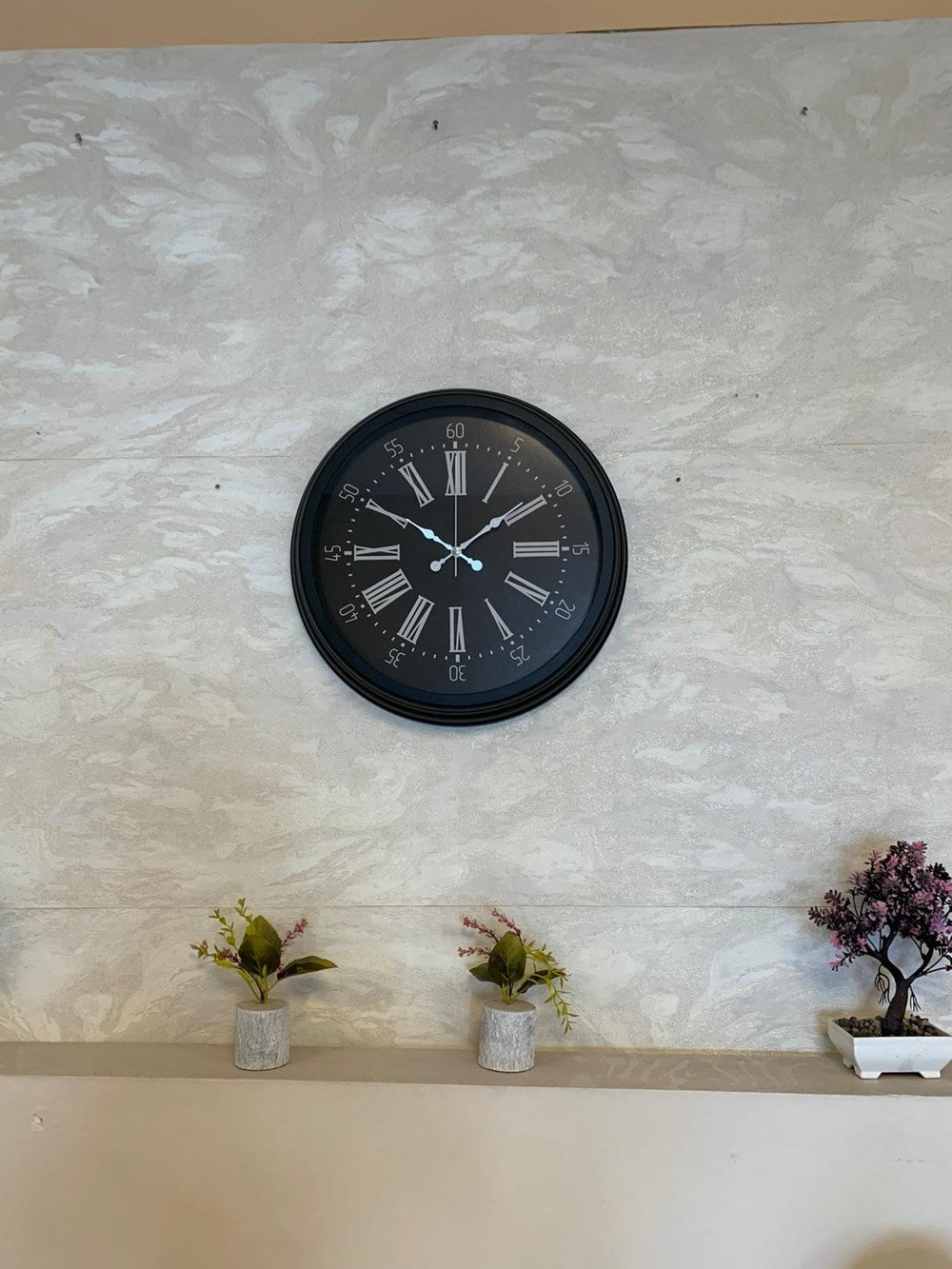 Zentime Black Noble 40 Cm Metal Modern Duvar Saati