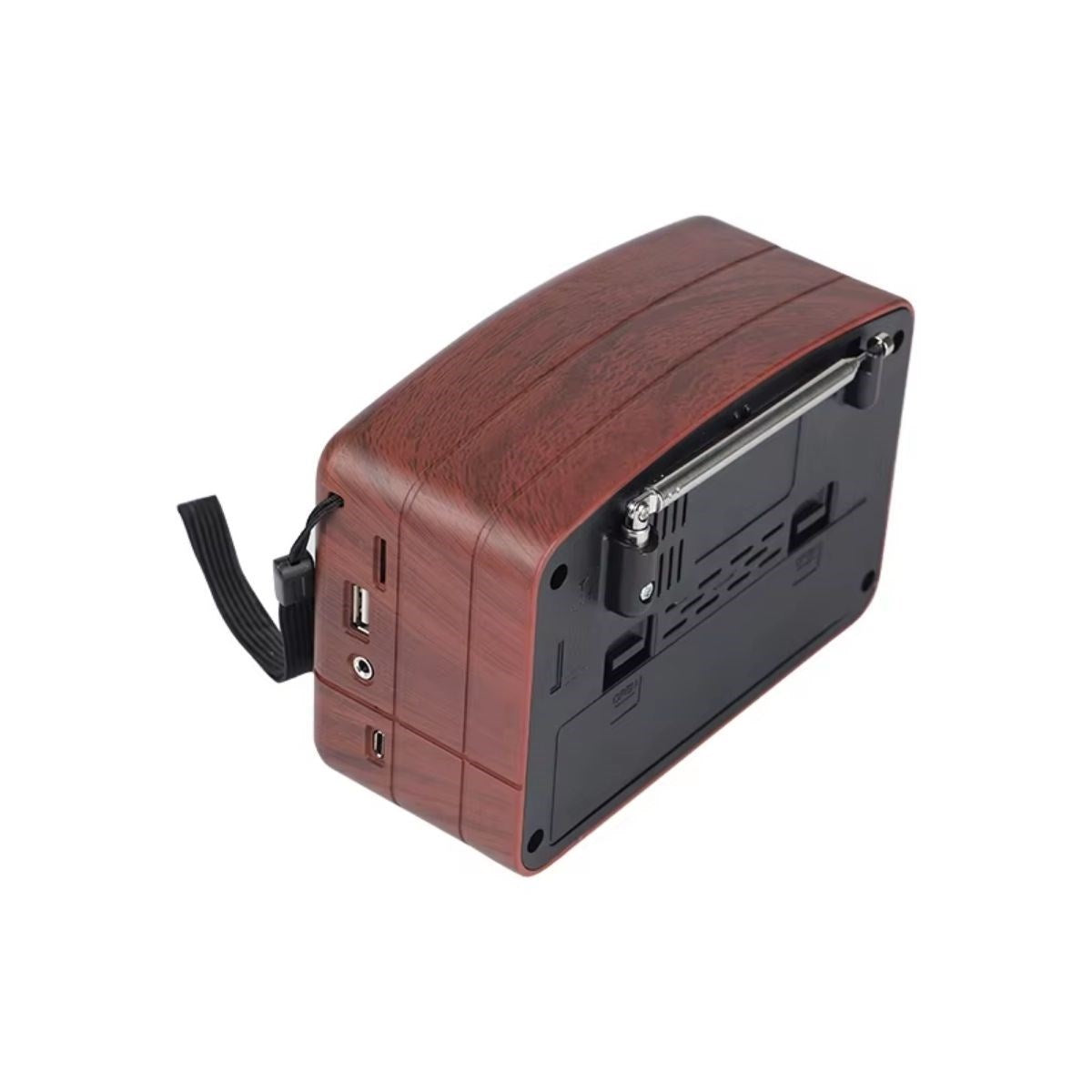 ANKAVERSE® Küçük Boy Retro, Nostaljik, Ahşap Tasarım Bluetooth Hoparlörlü, Şarjlı, Taşınabilir Büyük Döndürülebilen Düğmeli FM/AM Destekli Radyo NS338
