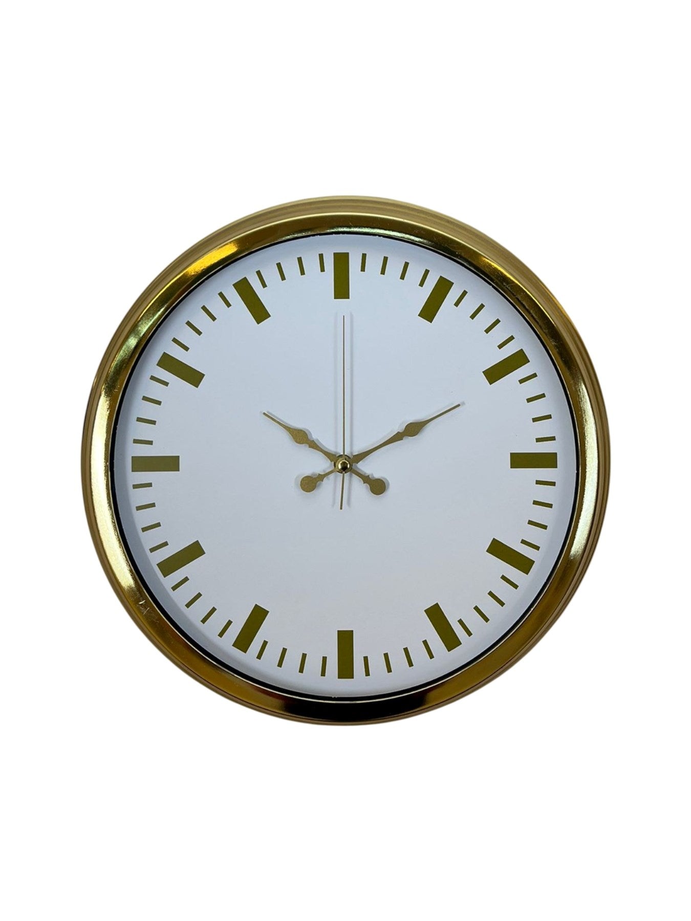 Zentime Gold & White Lüks Tasarım 40 Cm Gold Metal Duvar Saati