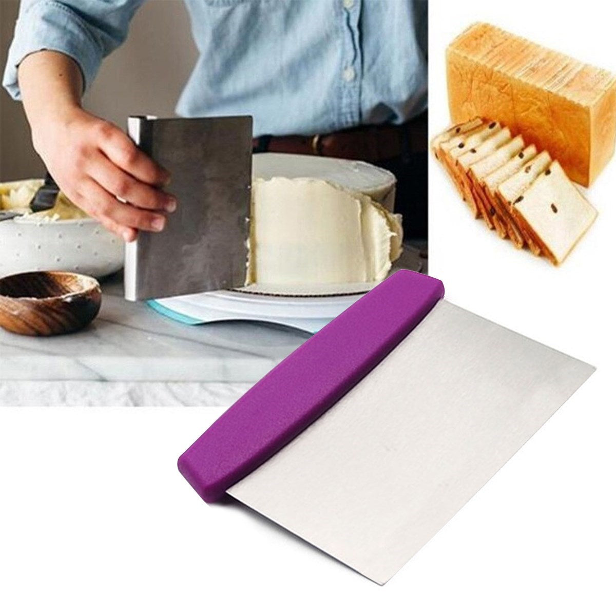 ANKAVERSE® Paslanmaz Çelik Hamur Kesici ve Kazıyıcı Spatula