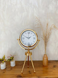 Gold Metal Mini Tripod Modern Masa Saati 45×26 cm - Şık ve Dekoratif Tasarım