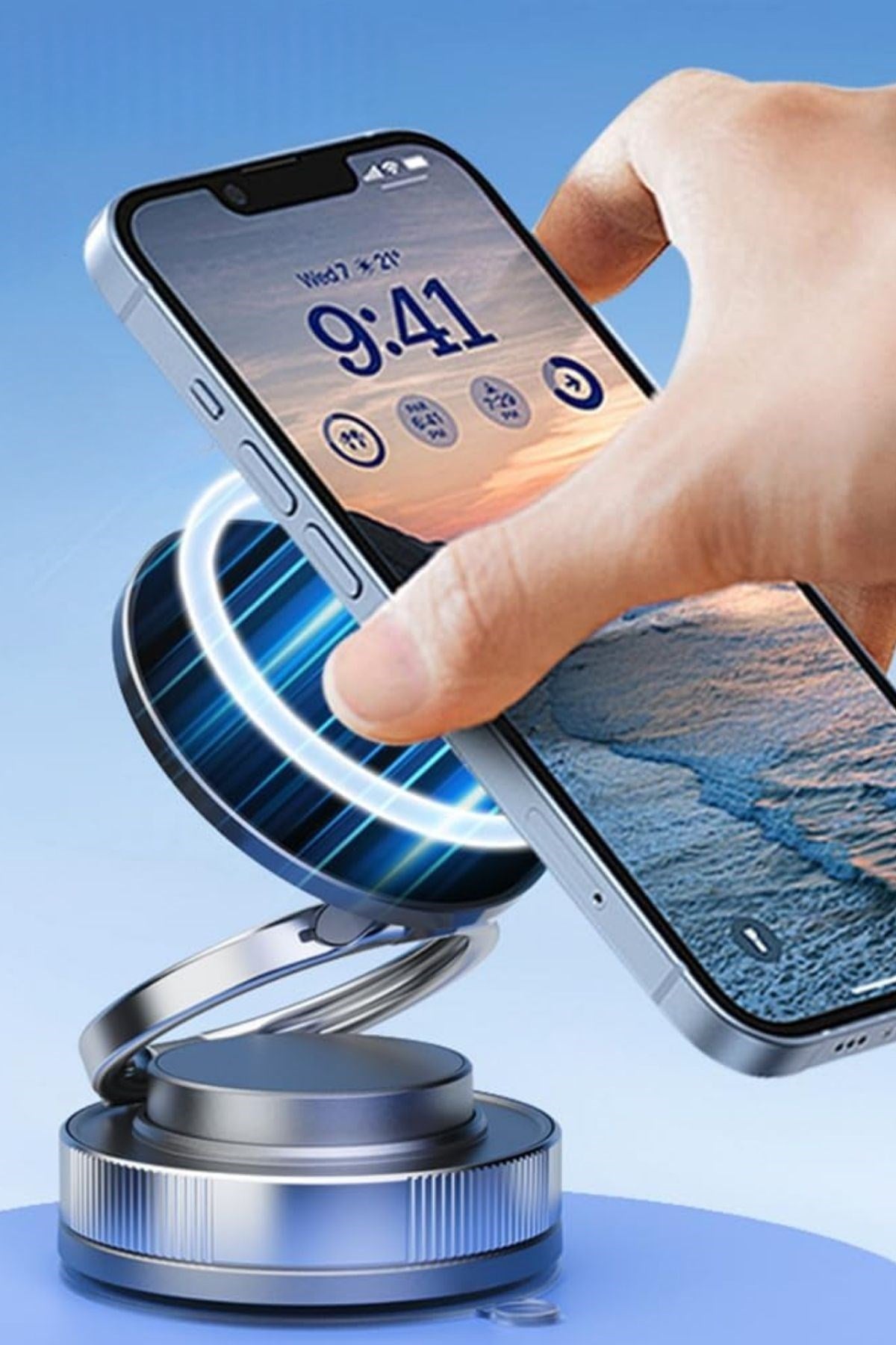 ANKAVERSE® Vakumlu Manyetik Telefon Tutucu – Güçlü Vakum 360° Döner Araç İçi Telefon Standı, Ultra Sabit Manyetik Destekli Mobil Cihaz Aparatı