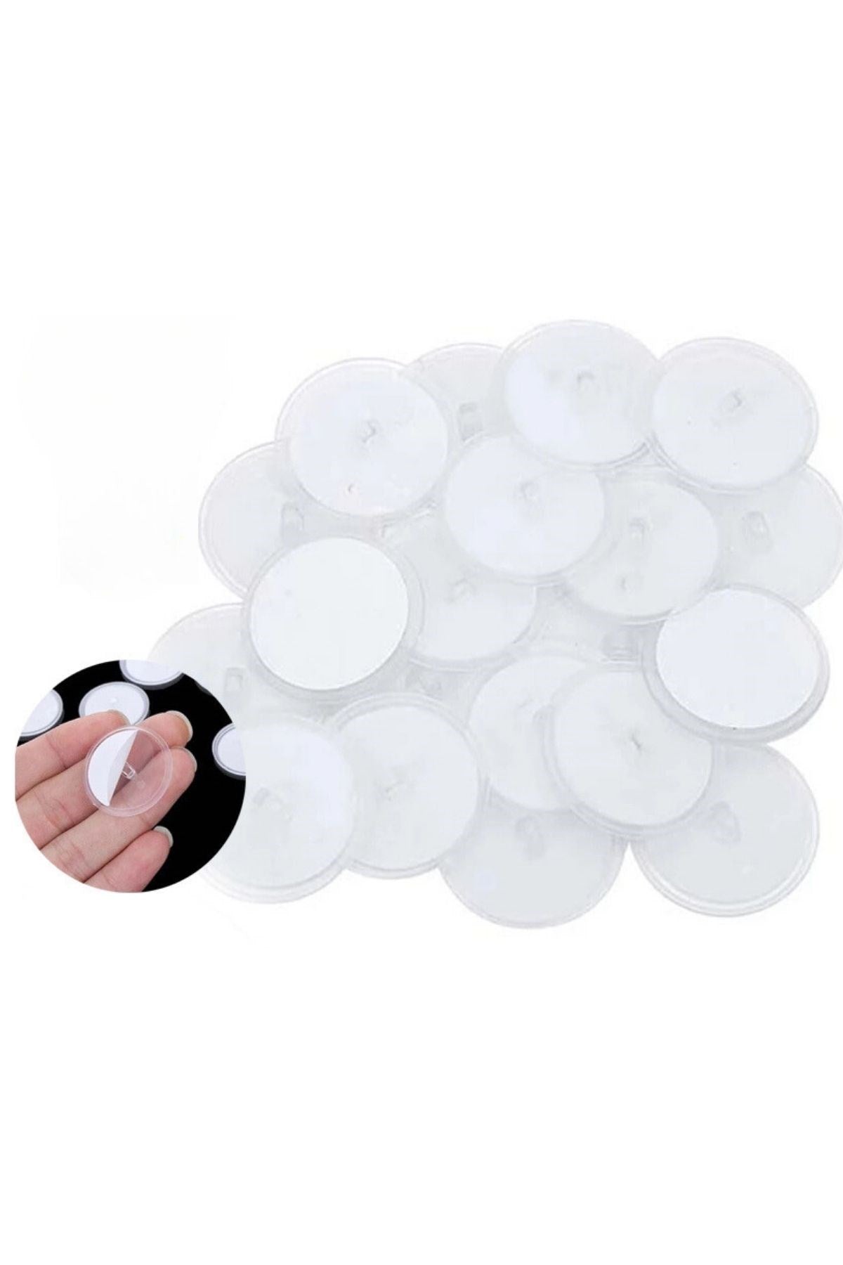 ANKAVERSE® 20'li Şeffaf Güçlü Yapışkan Diskler - 3 cm