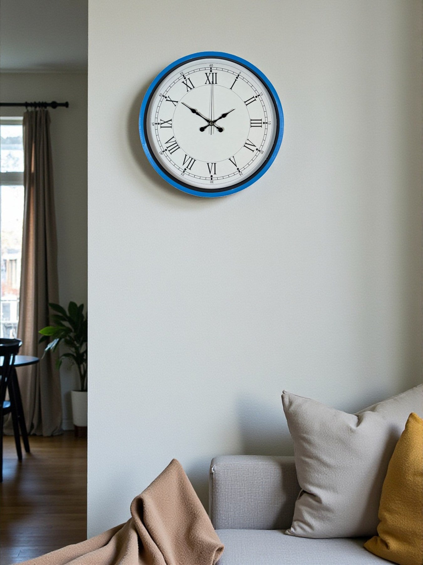 Zentime 36 Cm Mavi Dekoratif Duvar Saati