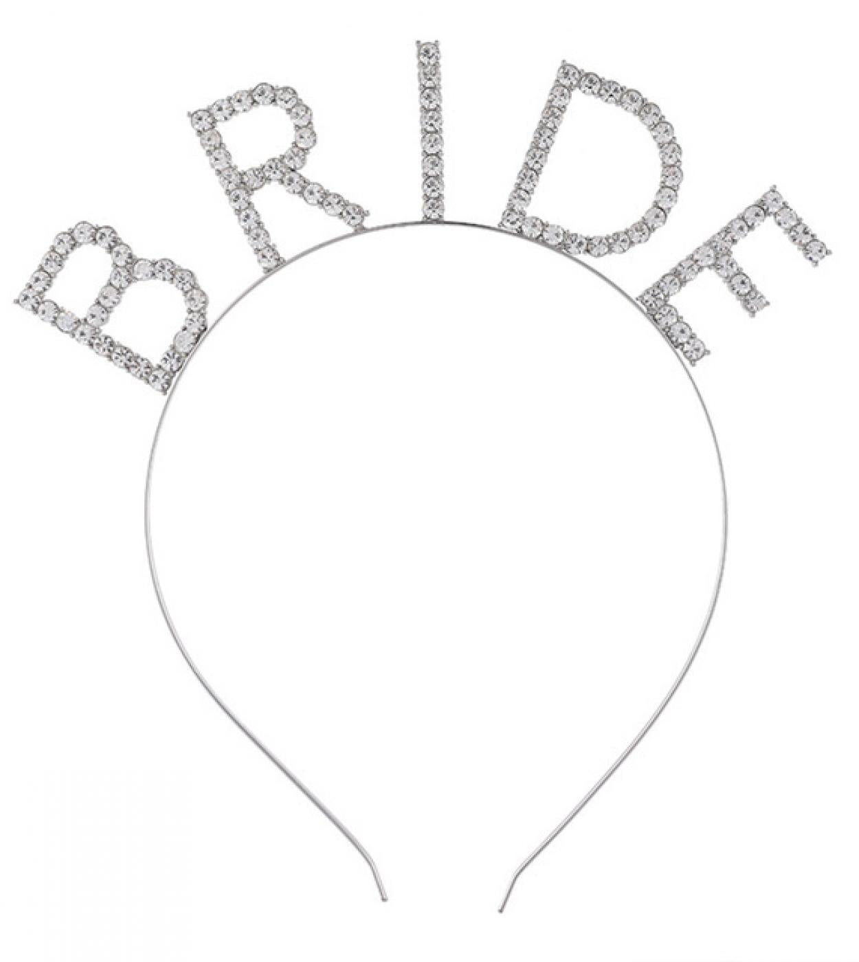 Bekarlığa Veda Mega Boy Kristal Taşlı Gümüş Bride Taç Gelin Tacı 20X21 cm (5286)