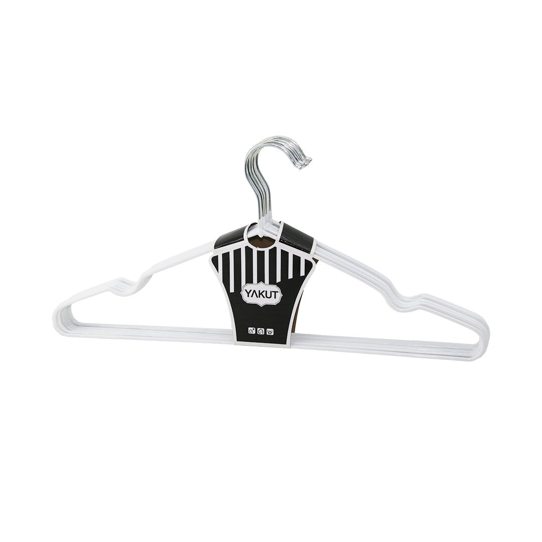 BEYAZ 10PCS SİLİKON KAPLAMALI METAL ELBİSE ASKISI 40CM (5286)