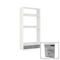 BEYAZ YAPIŞKANLI DUVAR ORGANİZERİ PLASTİK 3 RAF=14CM-19CM-30CM - 2 ÇEKMECE=40CM - 6 ASKI 19 PARÇA (5286)