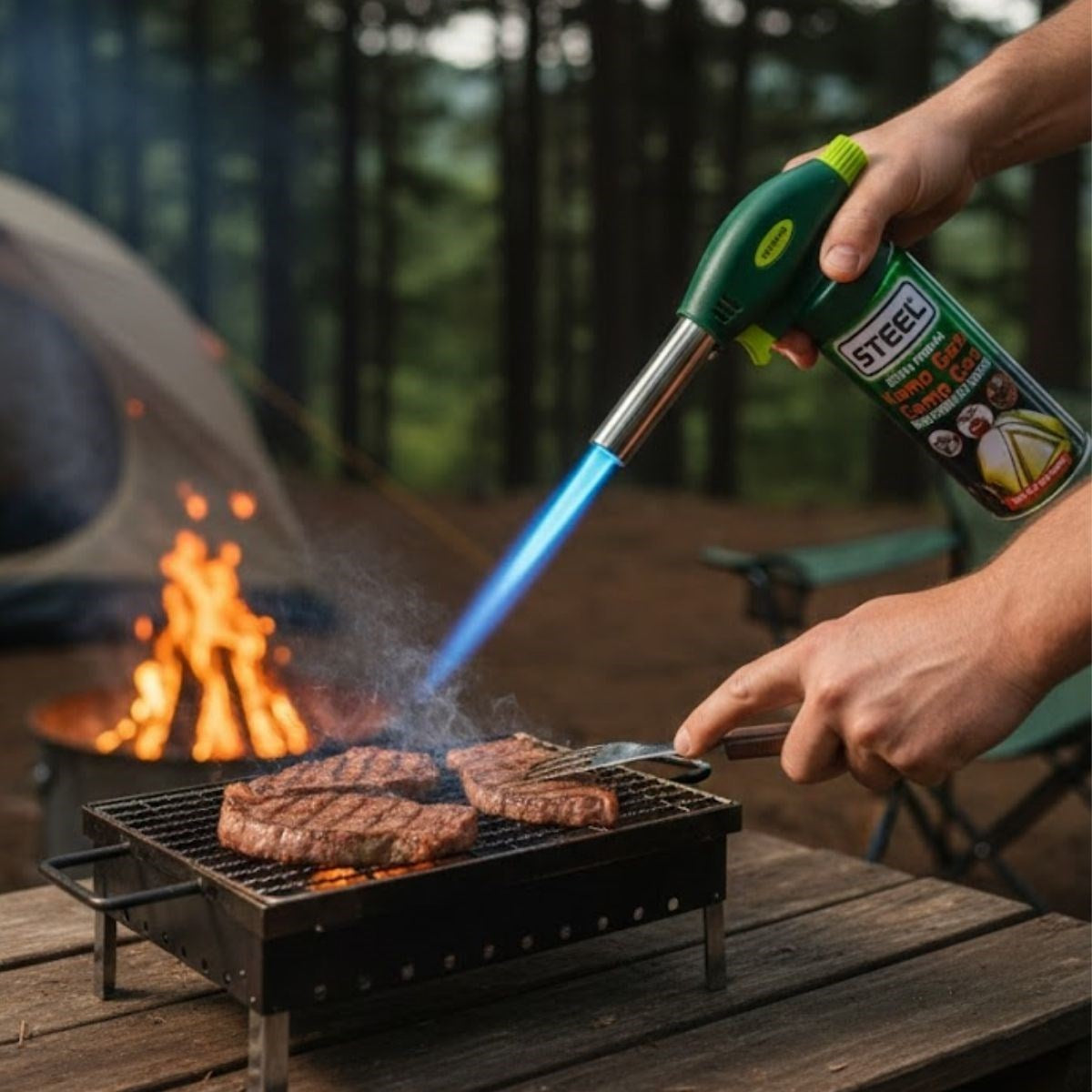 ANKAVERSE® Outdoor Kamp, Piknik ve Tamir İşleri İçin Kamp Gazı Seti – Taşınabilir Pürmüz Alev Tabancası ve Yüksek Performanslı Gaz Kartuşu