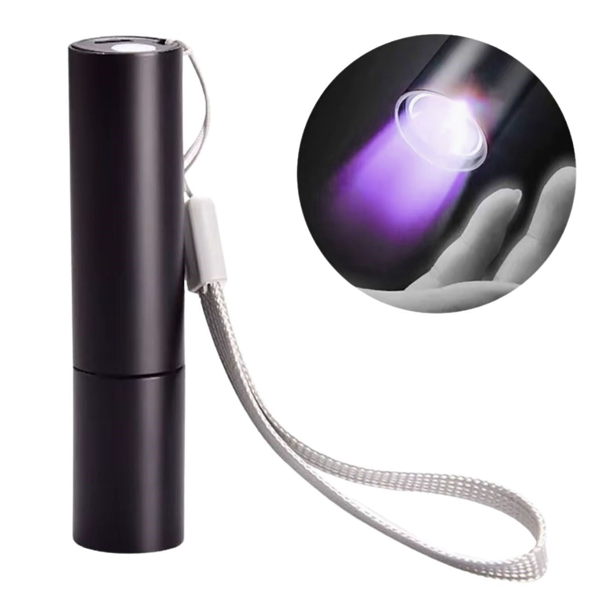 ANKAVERSE® Mini Cep Boy USB İle Şarj Olan Oje Kurutucu Sahte Para Kontol LED UV Mor Işık El Feneri