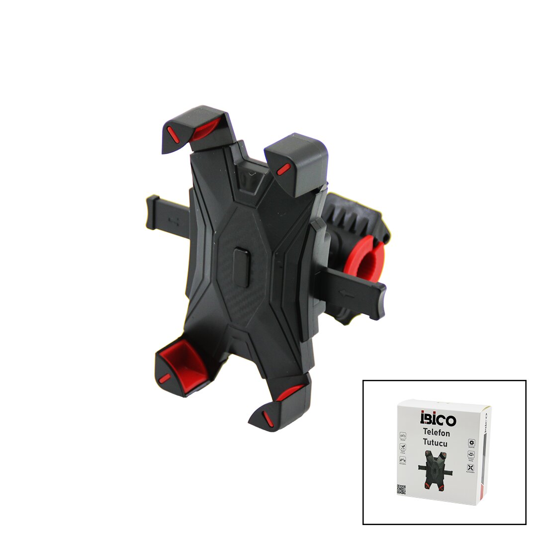 BİSİKLET - MOTORSİKLET - BEBEK ARABASI TELEFON TUTUCU - TUTACAK ABS PLS. 360° - BOYUT AYARLI (5286)