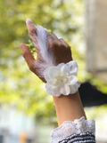 Bride to be Nedime Gelin Bilekliği Tüy ve İnci Boncuk Detaylı Beyaz Renkli Bekarlığa Veda Partisi Bilekliği 10 Adet (5286)