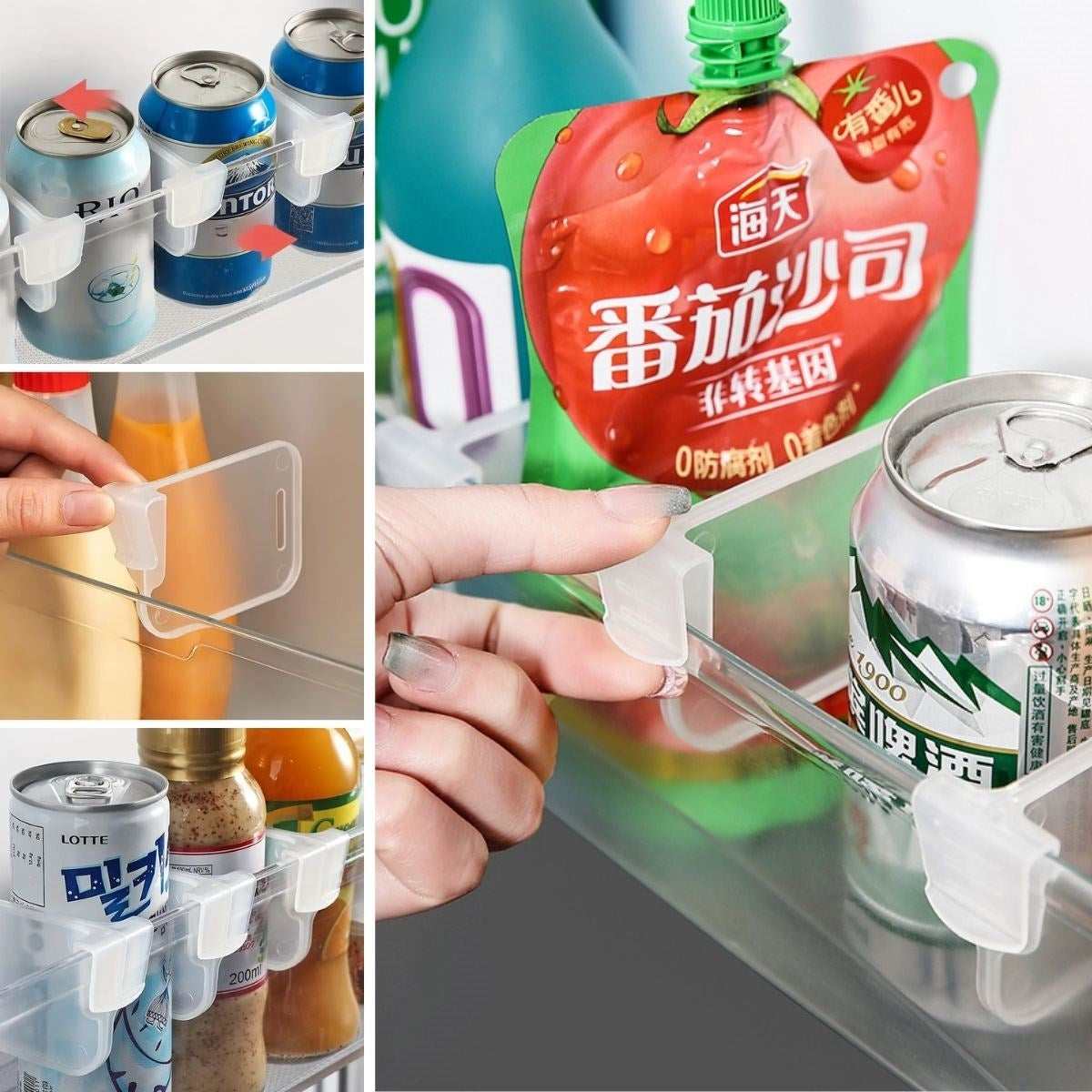 ANKAVERSE® 10'luŞeffaf Buzdolabı Yan Kapı Düzenleyici Buzdolabı Dolap İçi Bölümleyici Aparatlar