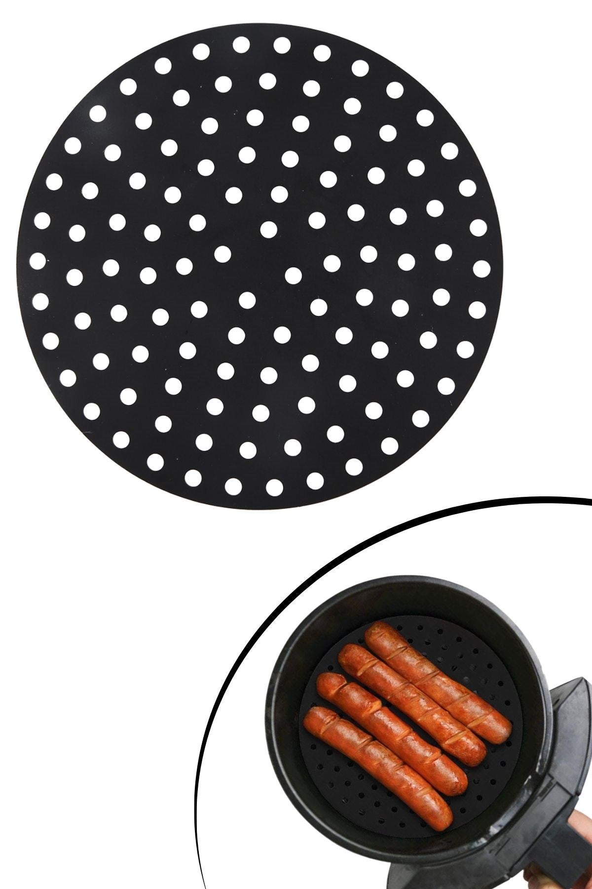 ANKAVERSE® Renkli Silikon Airfryer ve Fırın Pişirme Matı - 23 cm