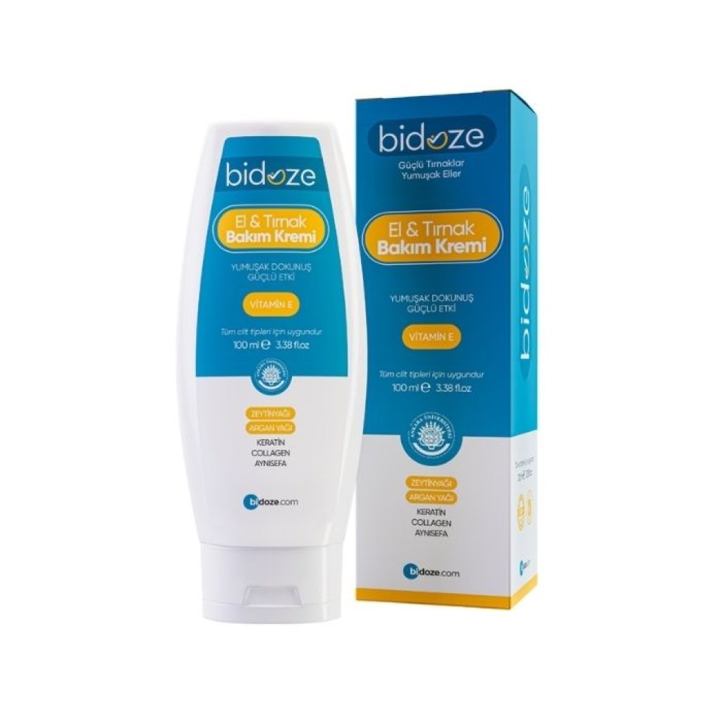 Bidoze El Ve Tırnak Bakım Kremi 100 Ml | Keratin Ve Vitamin E Destekli Yoğun Onarım