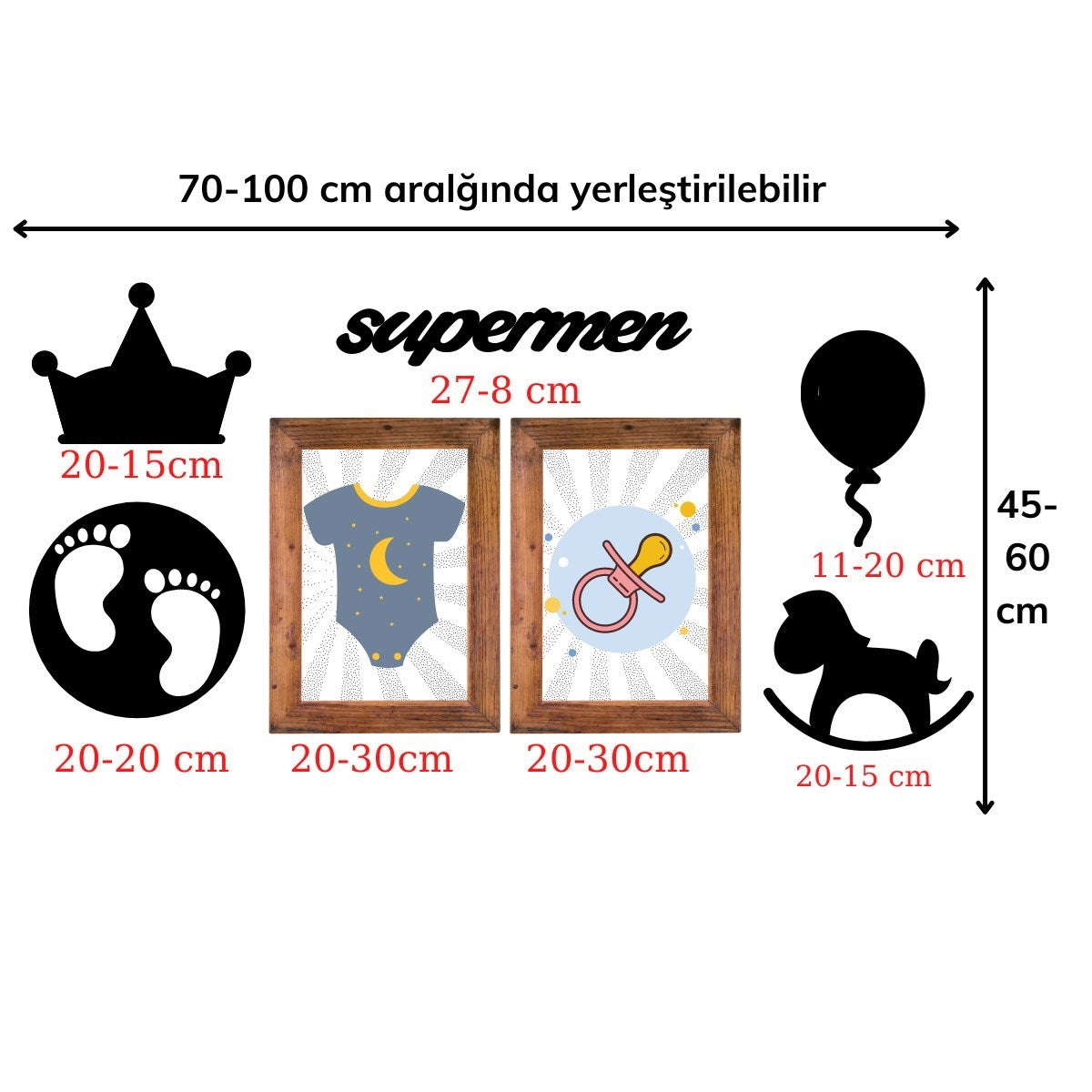 ANKAVERSE® DECO103 Superman Dekoratif Ahşap Duvar Seti