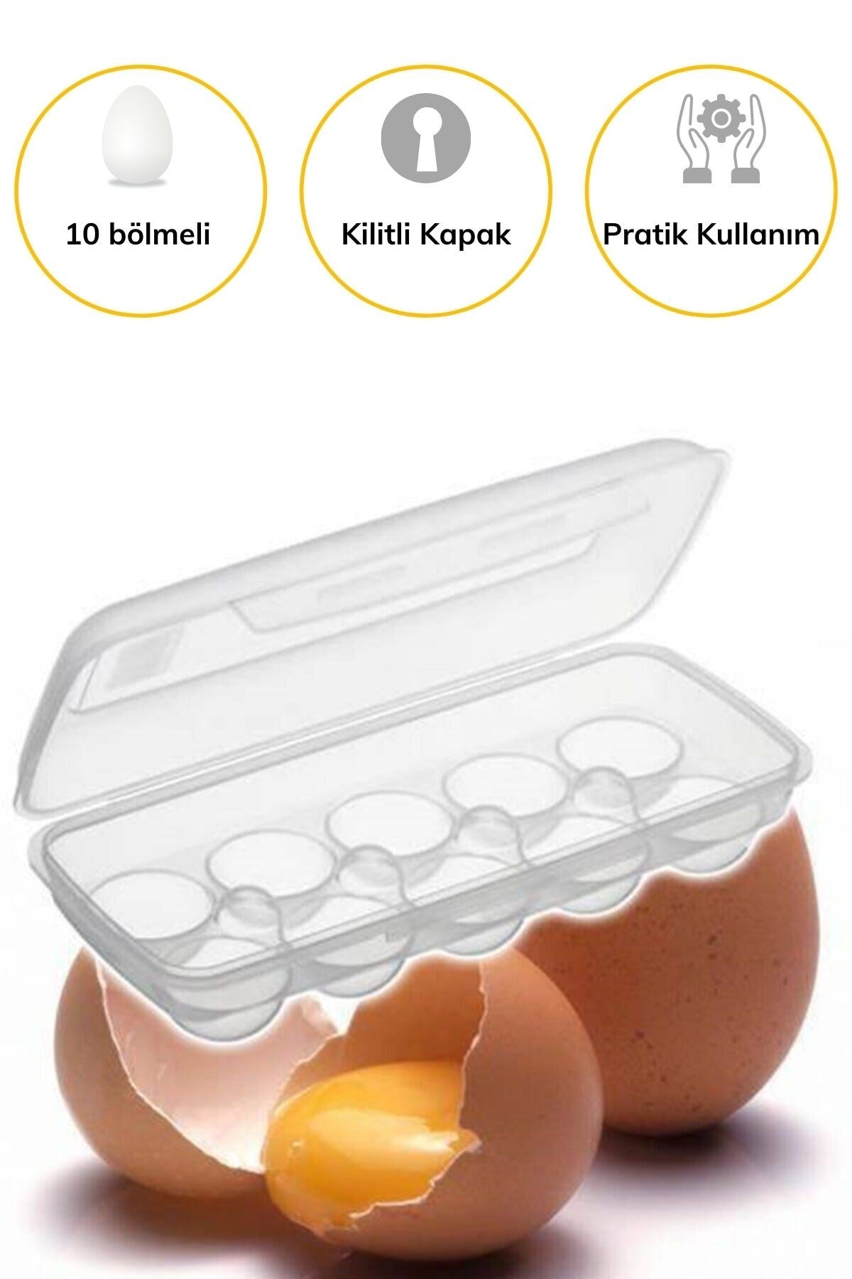 ANKAVERSE® 10'lu Kilitli Yumurta Saklama Kutusu