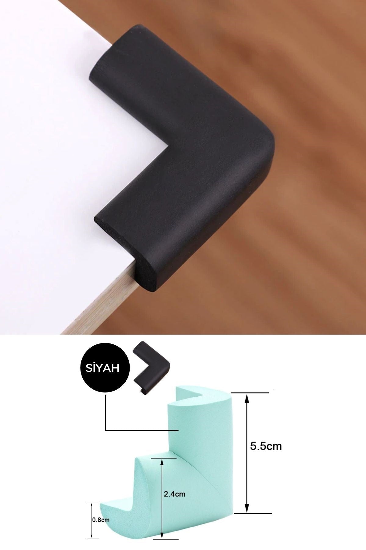 ANKAVERSE® Kauçuk Bebek Çocuk Masa Sehpa Ünite Kenar Köşe Darbe Koruyucu Güvenlik Kiti