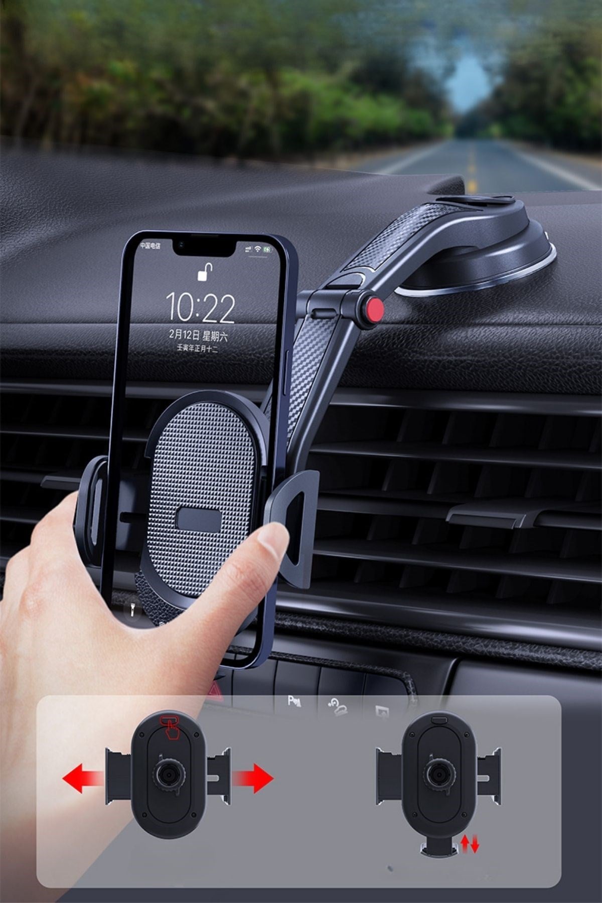 ANKAVERSE® Ultra Güçlü Vantuzlu Araç Telefon Tutucu