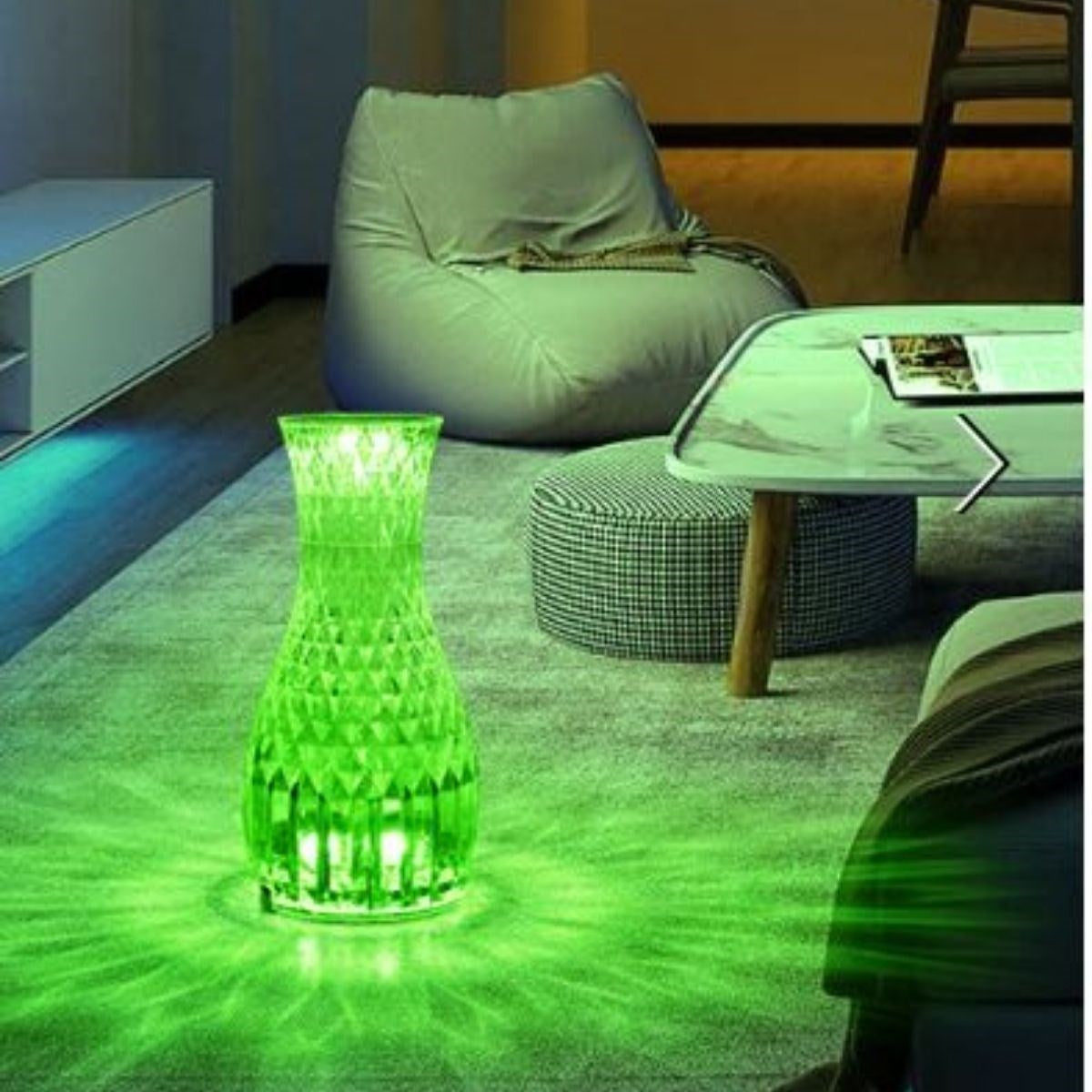 ANKAVERSE® Kristal Sürahi LED Lamba - USB Şarjlı, 16 Işık Modu