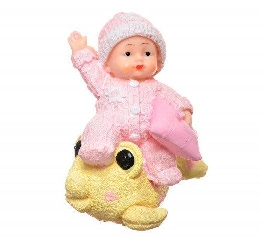 ANKAVERSE® Sevimli Pembe Bebek Biblo - Balık Üzerinde
