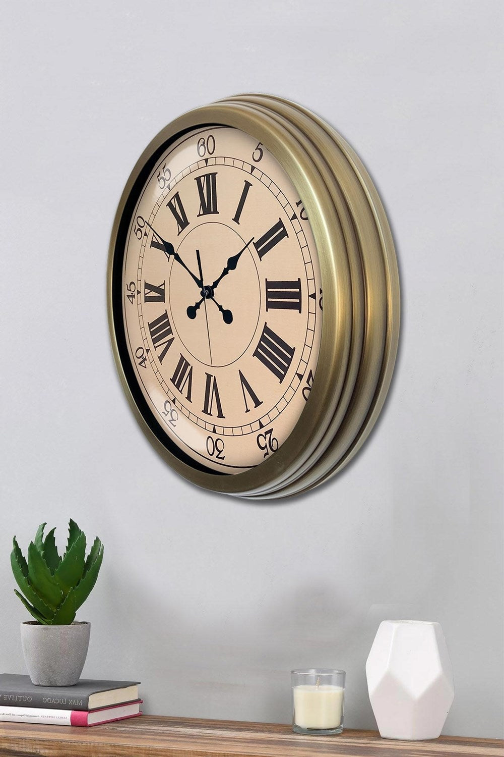 Zentime Nostalji Stil 40 Cm Metal Eskitme Duvar Saati