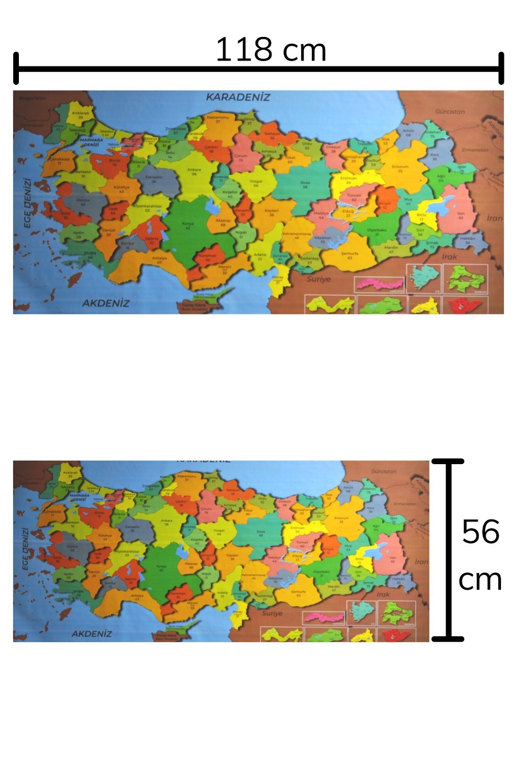 ANKAVERSE® Manyetik Renkli Türkiye Haritası Duvar Sticker'ı - 118x56 cm
