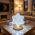 Çiçek Model Kristal LED Masa Lambası – Dokunmatik, 3 Renk Işık Modlu, Şarjlı Mini Dekoratif Gece Lambası (5286)