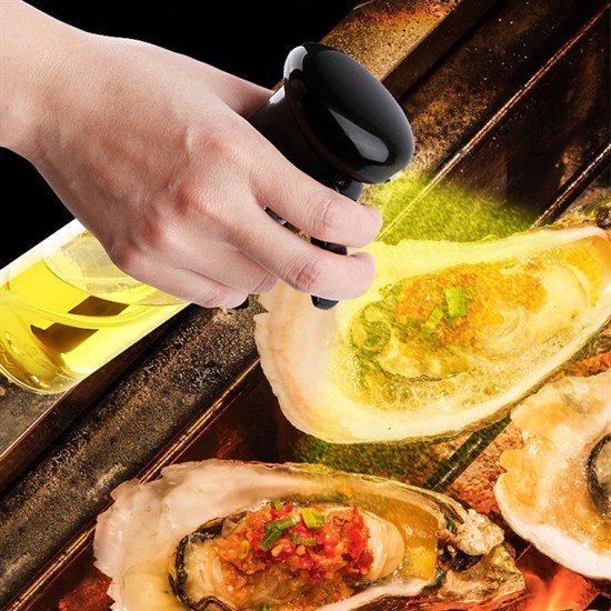 Çok Amaçlı Cam Şişe Püskürtmeli Dağıtıcı Yağdanlık Limonluk Sirke Sosluk Spreyi Siyah (5286)
