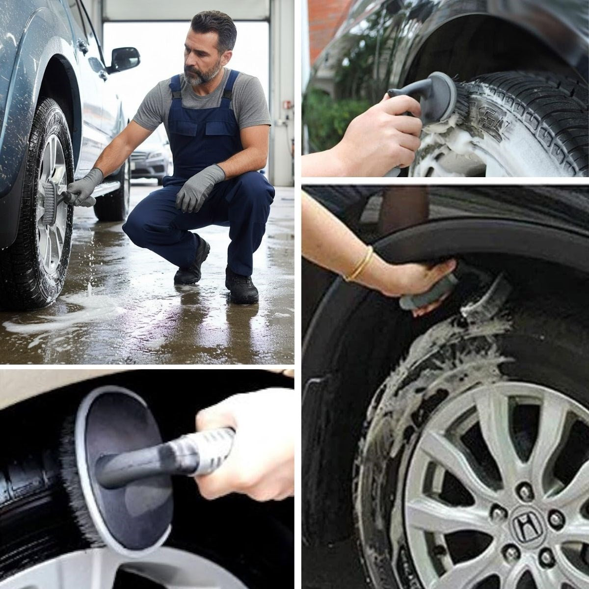 Çok Amaçlı Araç Temizlik Fırçası – Oto İç ve Dış Yüzeyler, Koltuk, Halı, Torpido ve Jant İçin Ergonomik Temizlik Fırçası (5286)