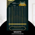 Ramazan İmsakiyesi - 300 Gr - A4 Boyut Kişiye Özel İsimli & Logolu 1 Adet Koyu Yeşil