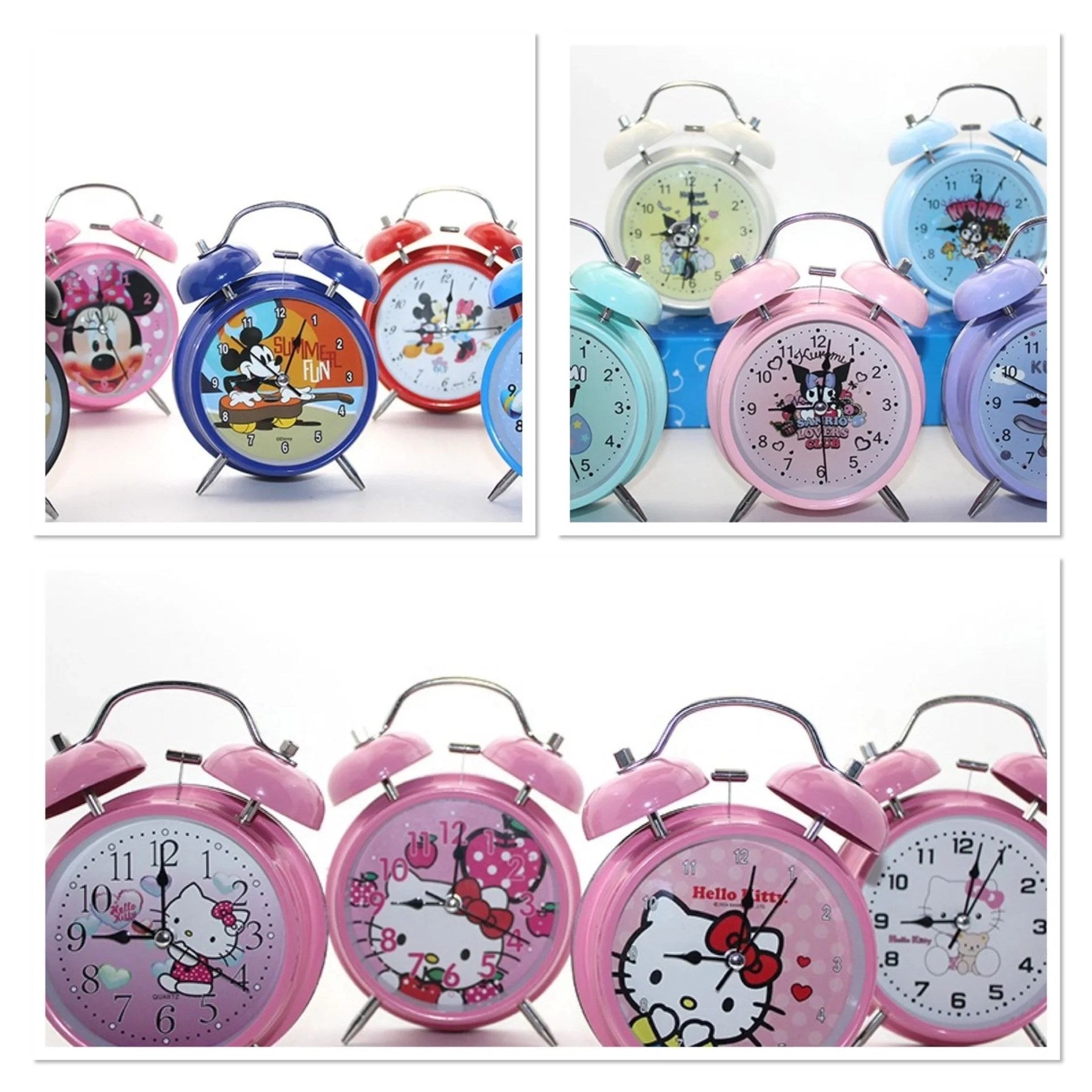Kuromi,hello Kitty,mickey Mouse Masa Üstü Çalar Saat