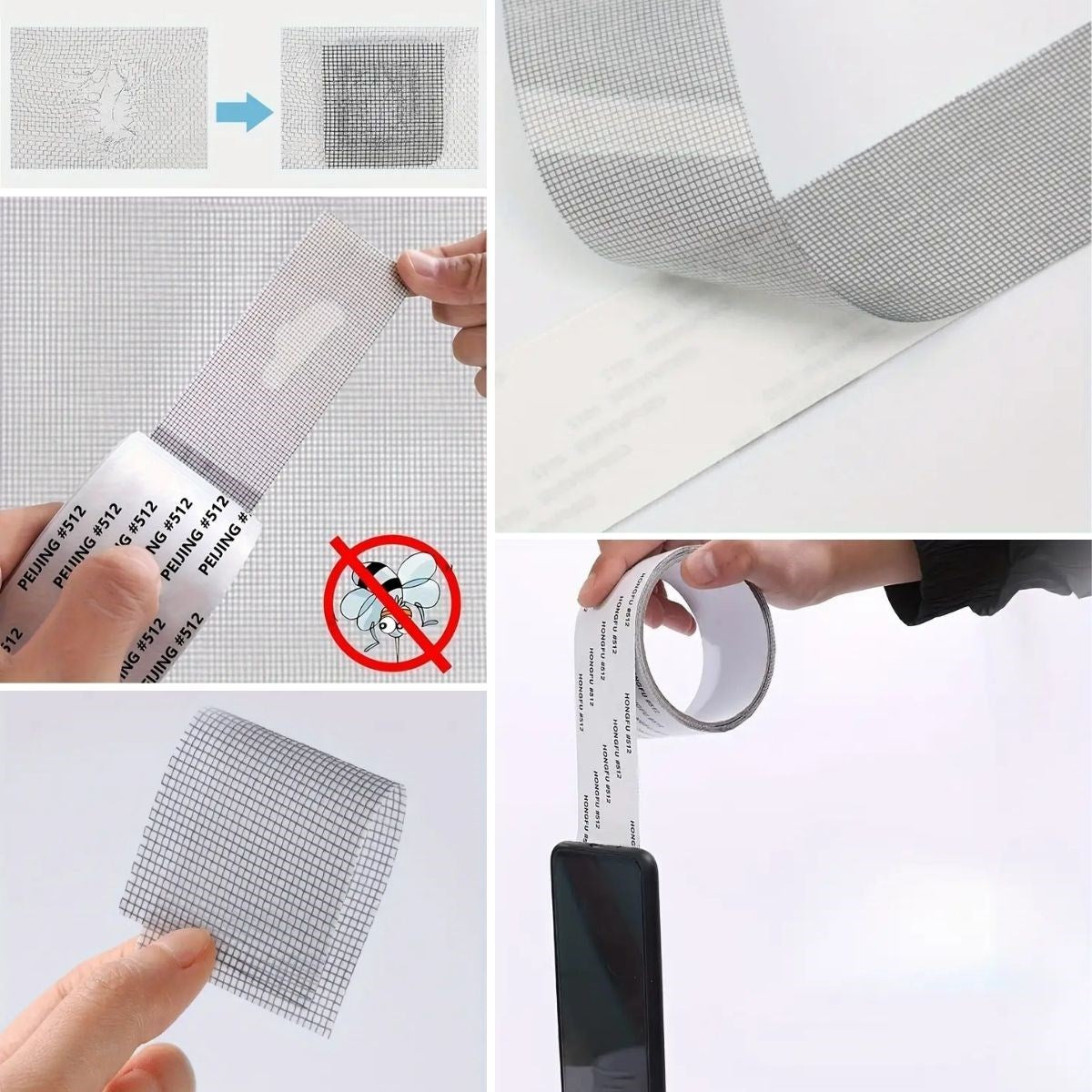 ANKAVERSE® Güçlü Yapışkanlı Pencere Tamir Bandı, Böcek Önleyici Yama Bandı 2 mt x 5 cm