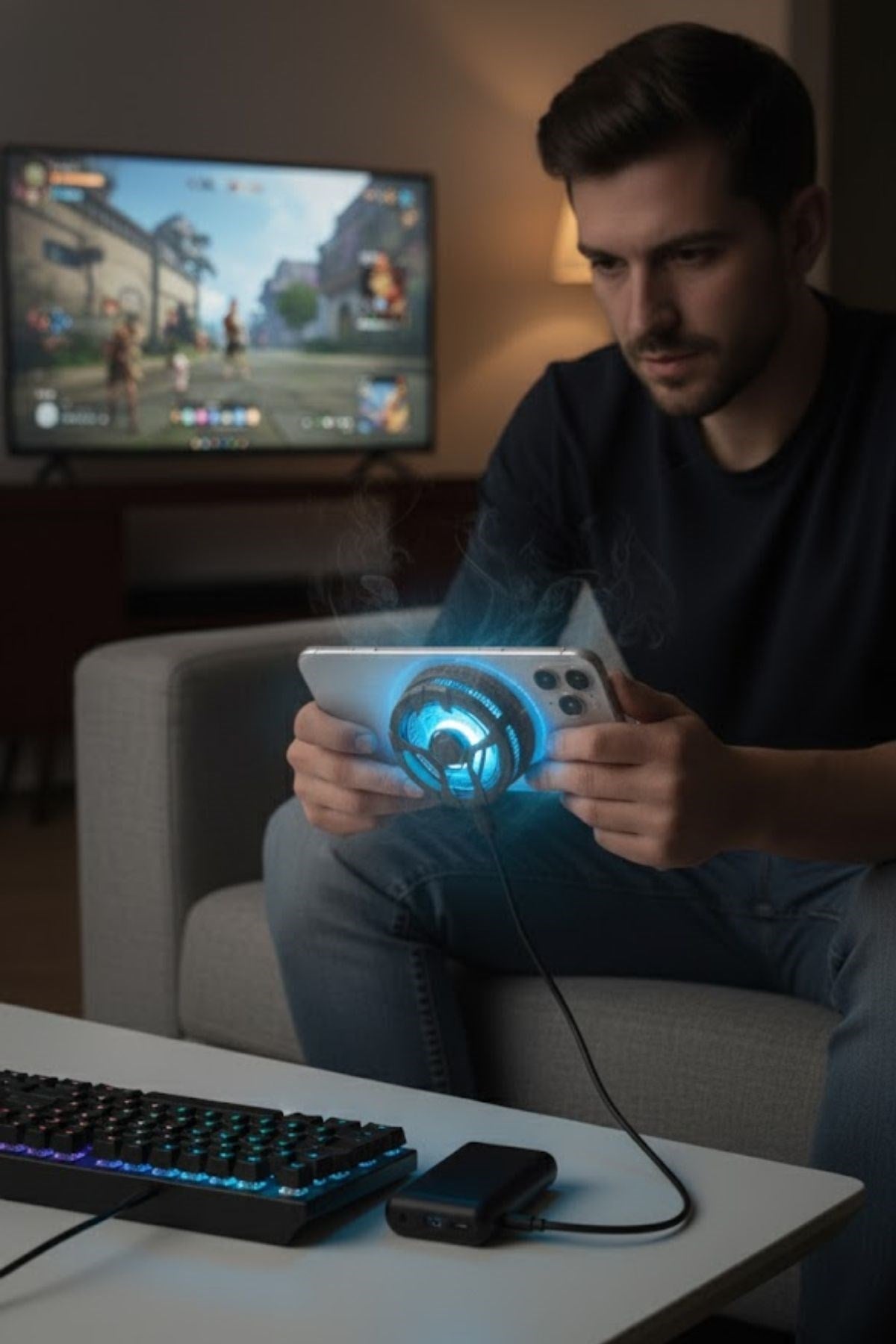 ANKAVERSE® Manyetik Telefon ve Tablet Soğutucu – Güçlü Sessiz Fanlı, Hızlı Isı Dağıtıcı Mobil Cihaz Soğutma Aparatı S25 Radiator