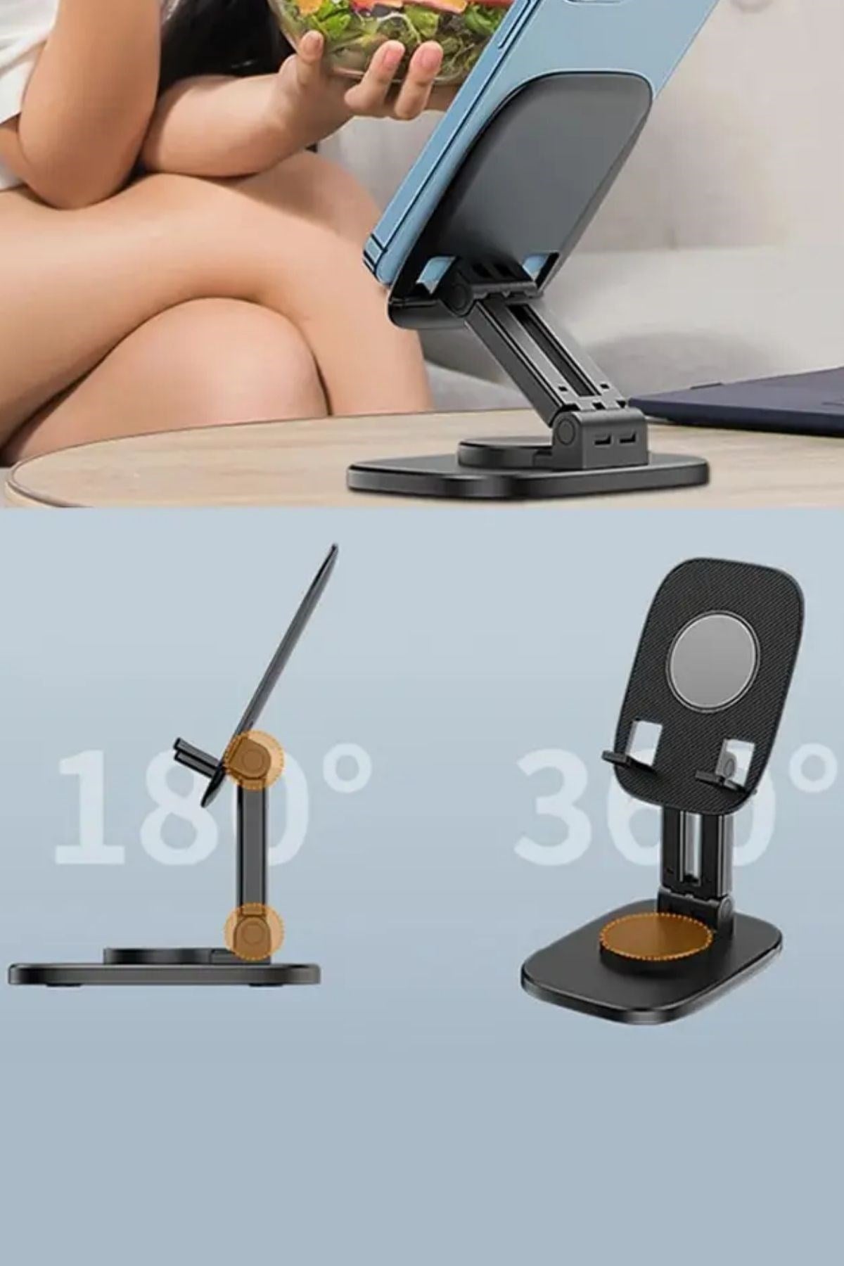 ANKAVERSE® 360 Döner Masaüstü Mobil Telefon Tutucu Standı