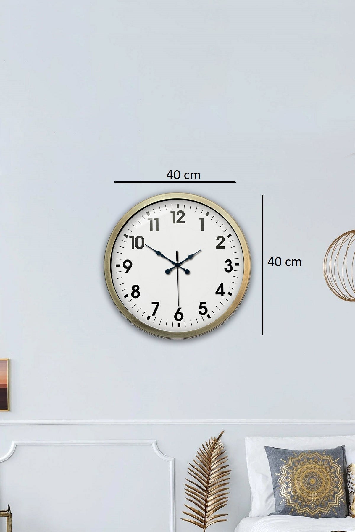 Zentime Eskitme Standart 40 Cm Metal Klasik Duvar Saati