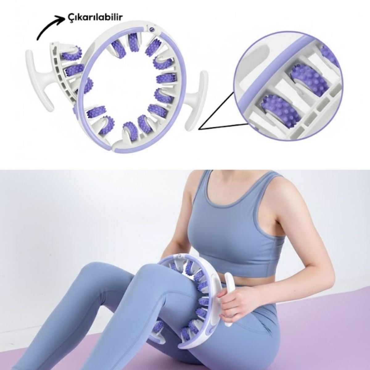 ANKAVERSE® 14 Tekerlekli 360° Selülit Karşıtı Masaj Aleti – Çıkarılabilir 3 Tekerleği Çıkarılabilen, Bacak, Kol ve Karın İçin Sıkılaştırıcı Masaj Rulo