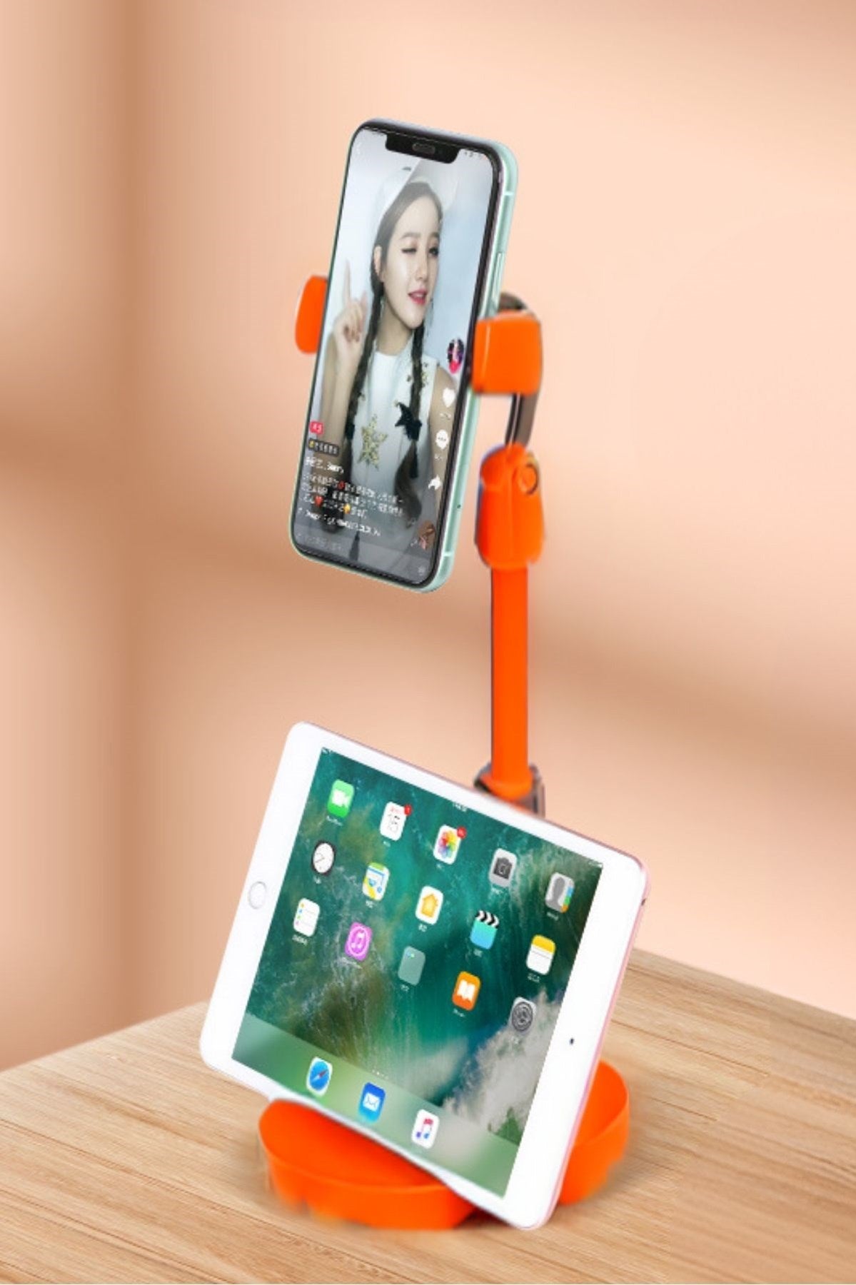 ANKAVERSE® Turuncu Masaüstü Tablet ve Telefon Tutucu