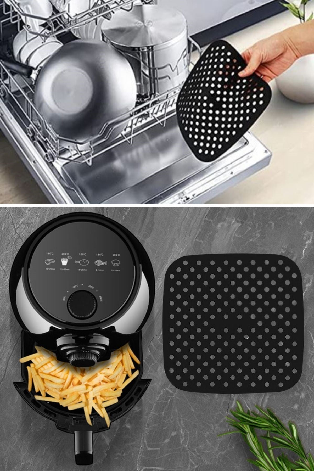 ANKAVERSE® Renkli Silikon Airfryer ve Fırın Matı - 21.5 cm